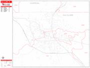 Eau Claire Wall Map Zip Code Red Line Style 2023